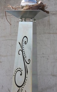 Blumensäule Flori in silber mit Schale