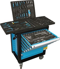 DeTec. Werkstattwagen blue Edition mit Inhalt