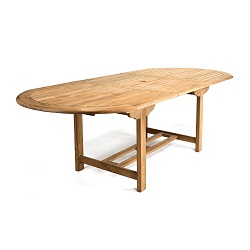 DIVERO GL05525 Teaktisch oval