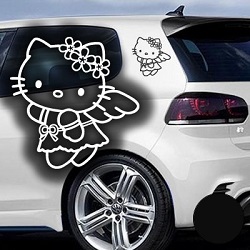 2er Set Hello Kitty Autoaufkleber Schutzengel